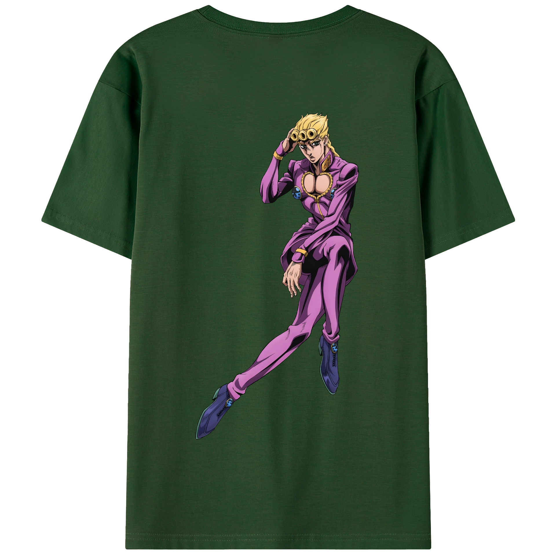 （画像用） ジョジョの奇妙な冒険 ジョルノ?ジョバァーナ JoJo's Bizarre Adventure Giorno Giovanna 綿100％半袖Tシャツ（背面プリント）